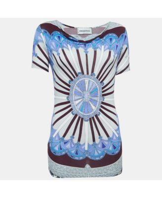 Women's Multicolor Print Knit Short Sleeve Top