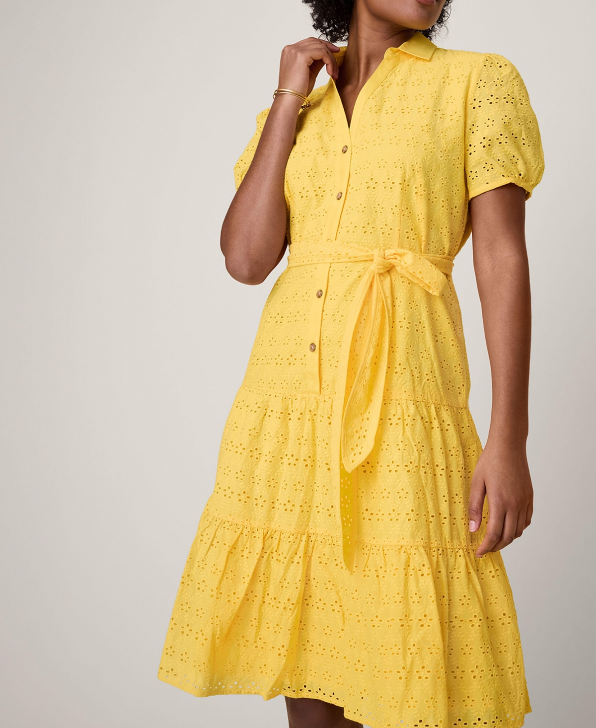 UNTUCKit Women's Cotton Eyelet Short Sleeve Augusta Dress