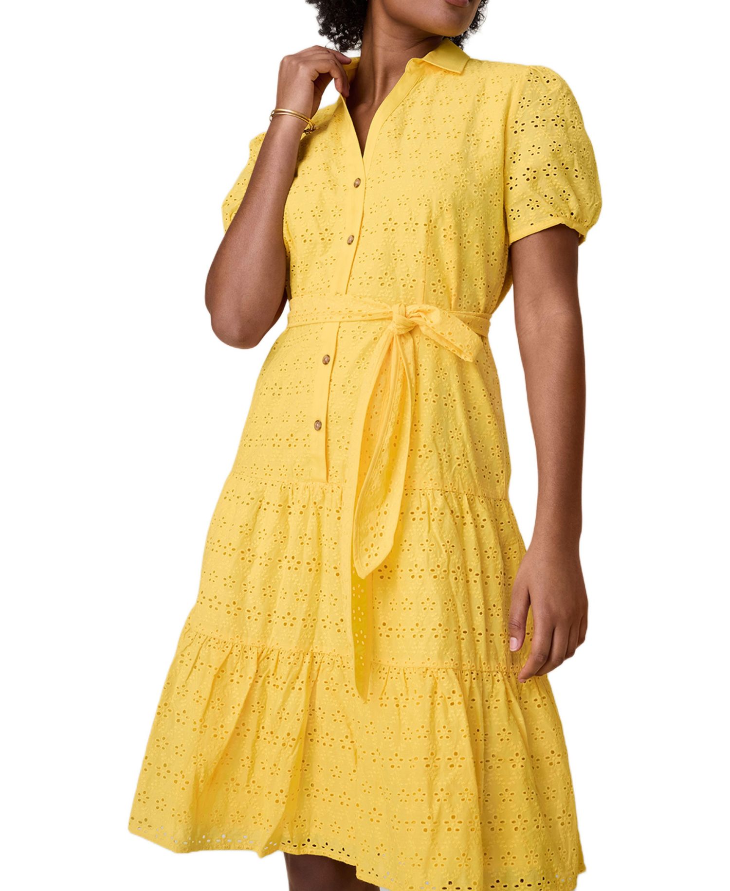 Women's Cotton Eyelet Short Sleeve Augusta Dress