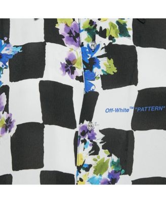 Women's Check Floral Print Crepe Shirt