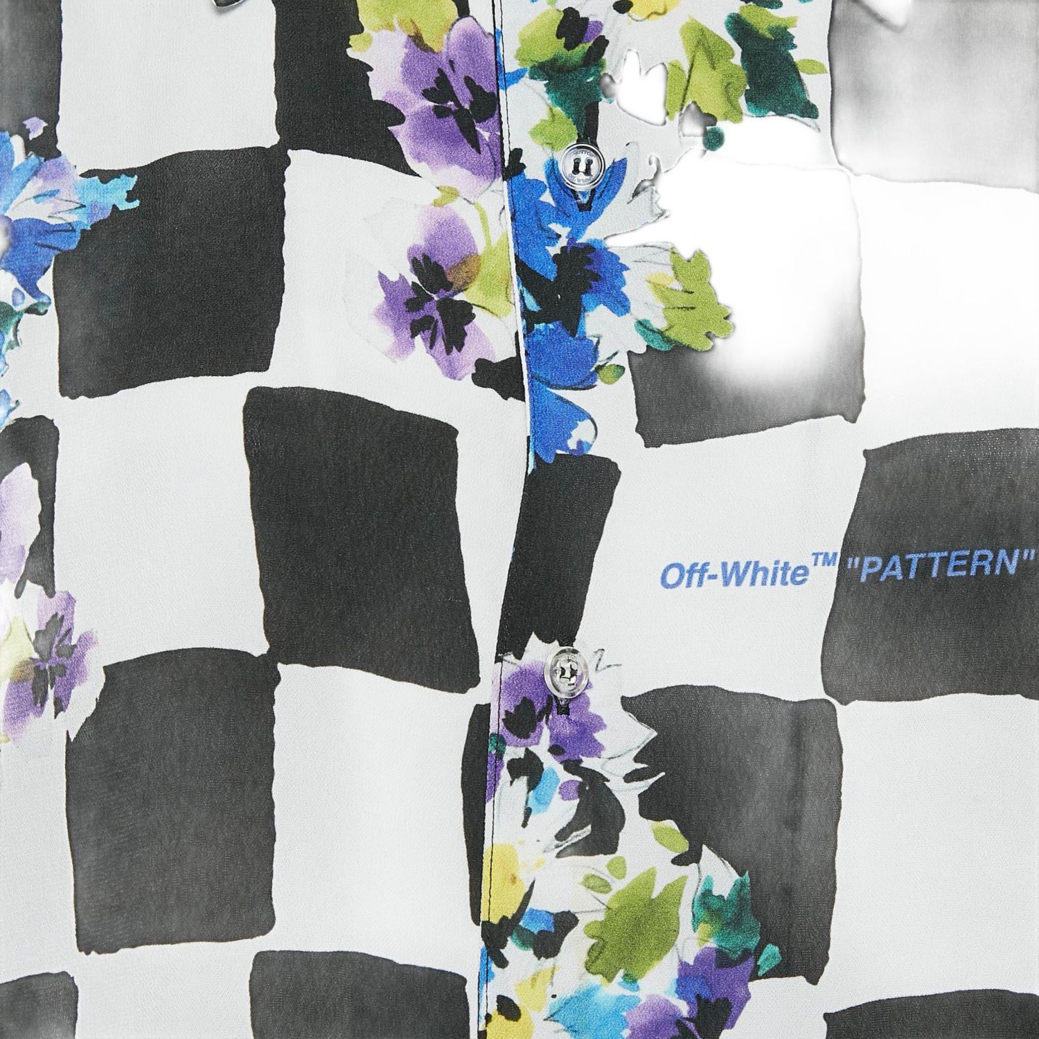 Women's Check Floral Print Crepe Shirt