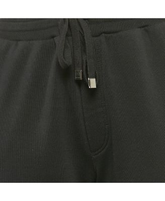 Women's Black Cotton Knit Drawstring Sweatpants