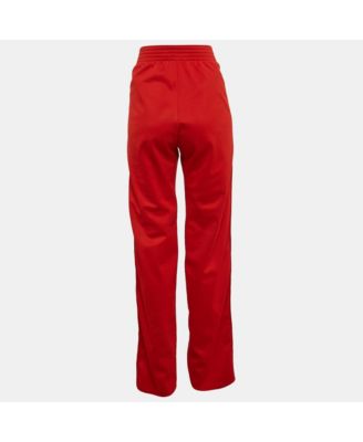 Women's Red Logo Print Jersey Trackpants
