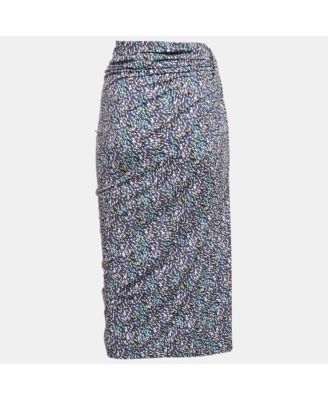 Women's Etoile Blue Jeldia Print Jersey Draped Midi Skirt
