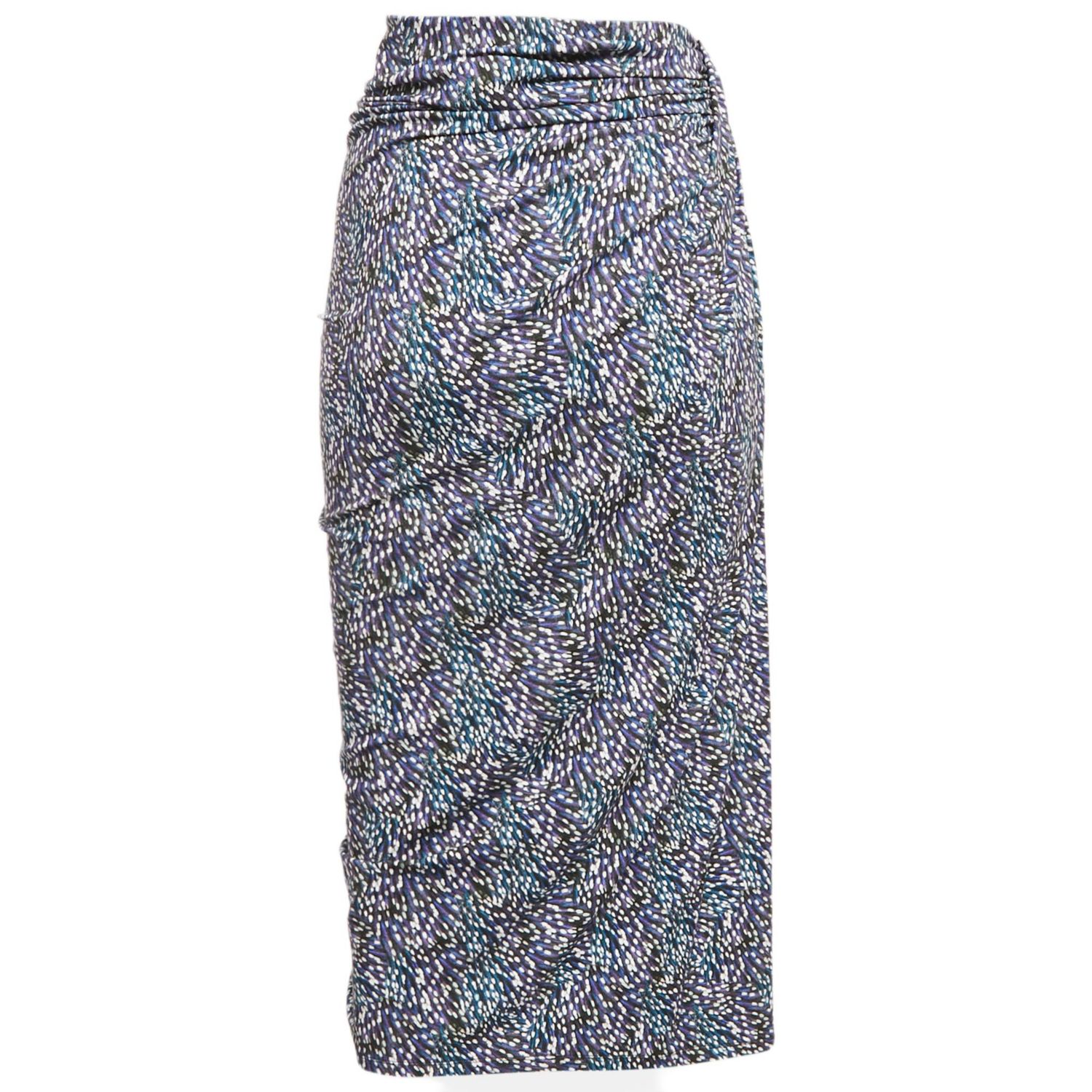 Women's Etoile Blue Jeldia Print Jersey Draped Midi Skirt