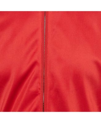 Men's Red Jersey Logo Applique Zip-Up Jacket