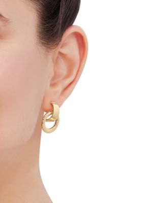 Polished Door Knocker Drop Earrings in 14k Yellow Gold