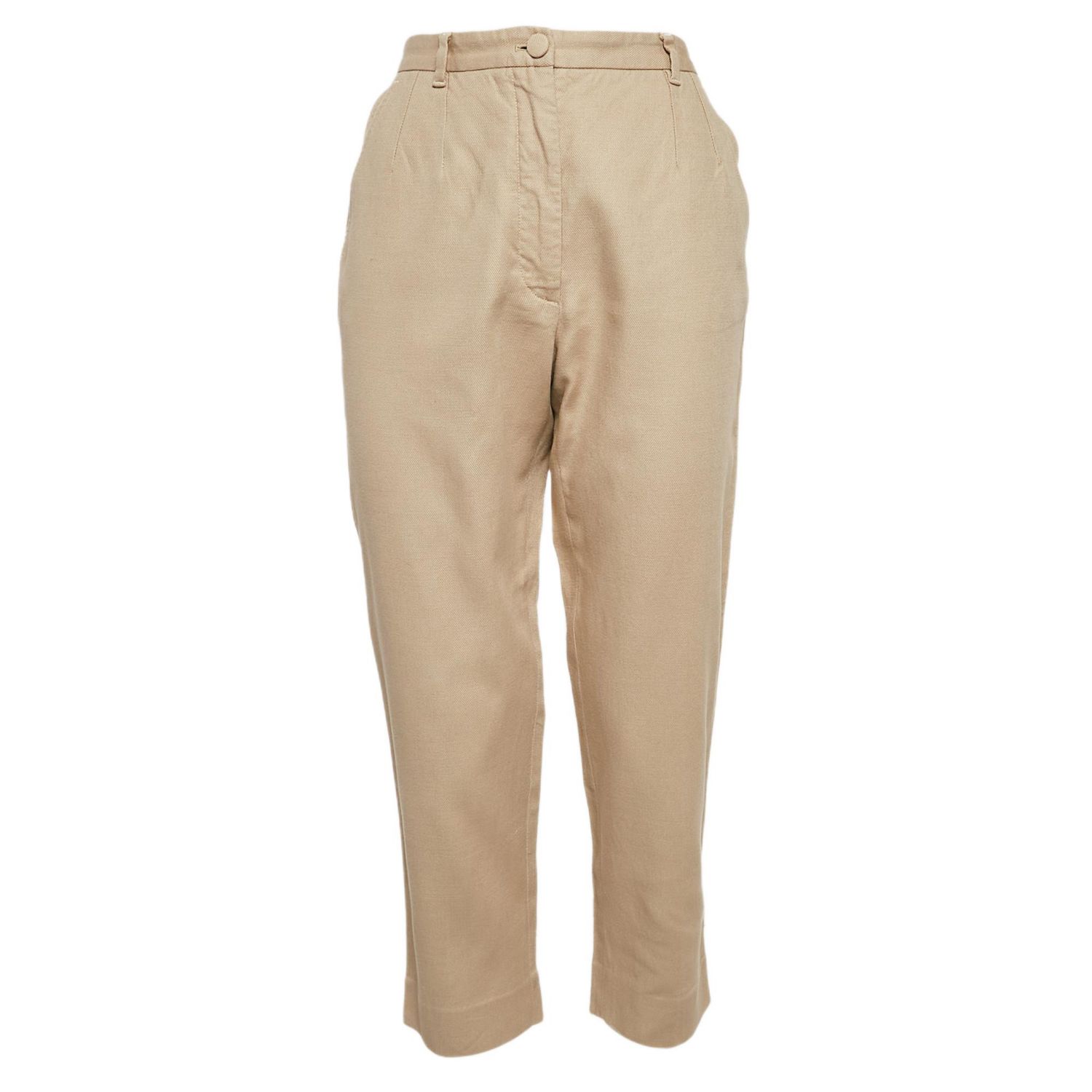 Women's Pre-Owned Dolce and Gabbana Beige Cotton Blend Trousers