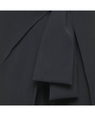 Women's Black Crepe Tie-Up Detail Trousers