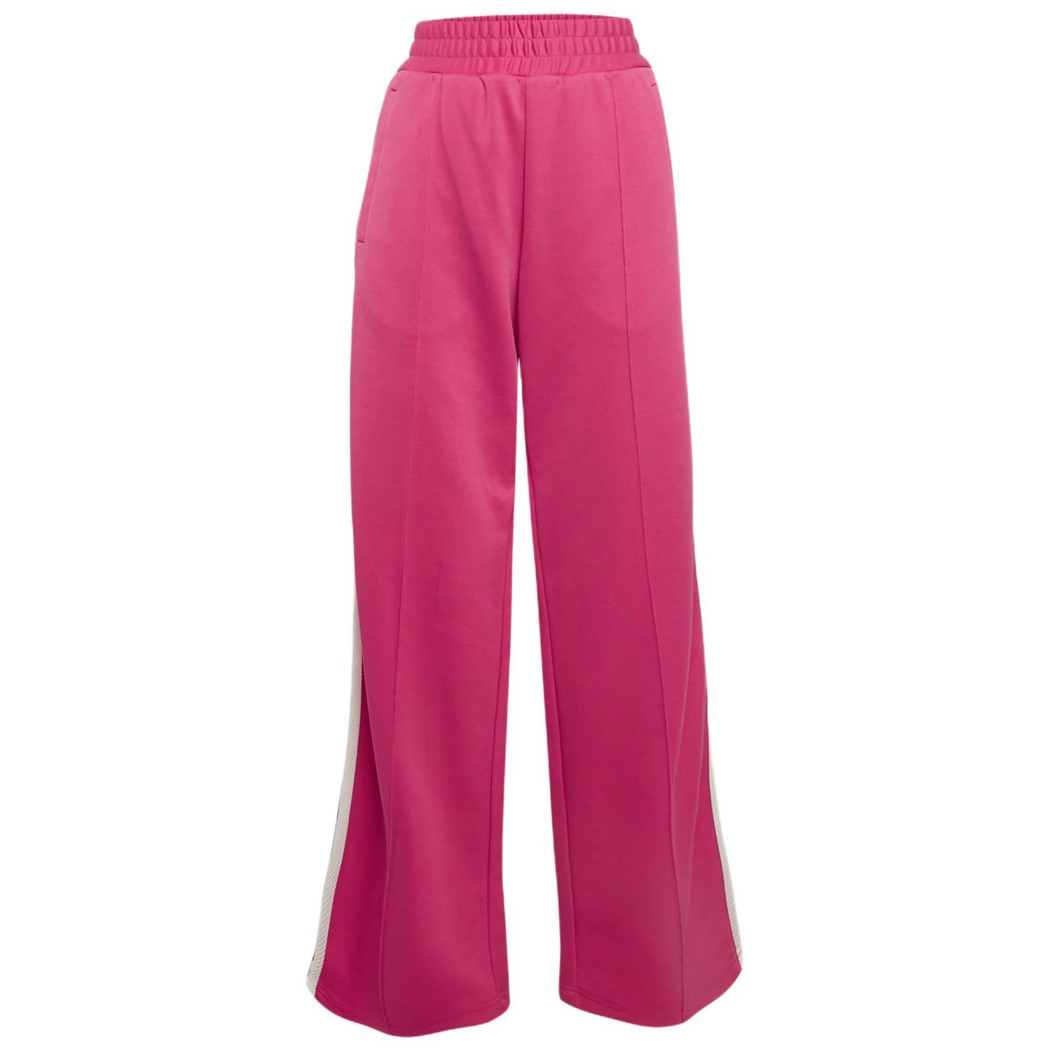 Women's Pink Cotton Jersey Side Striped Track Pants