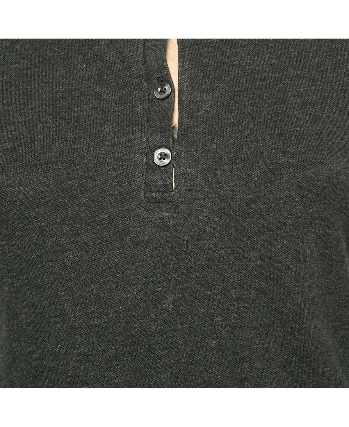 Pre-Owned Burberry Women's Grey Cotton Long Sleeve Polo T-Shirt