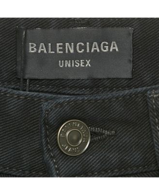 Men's Unisex Black Denim Raw Edge Shorts