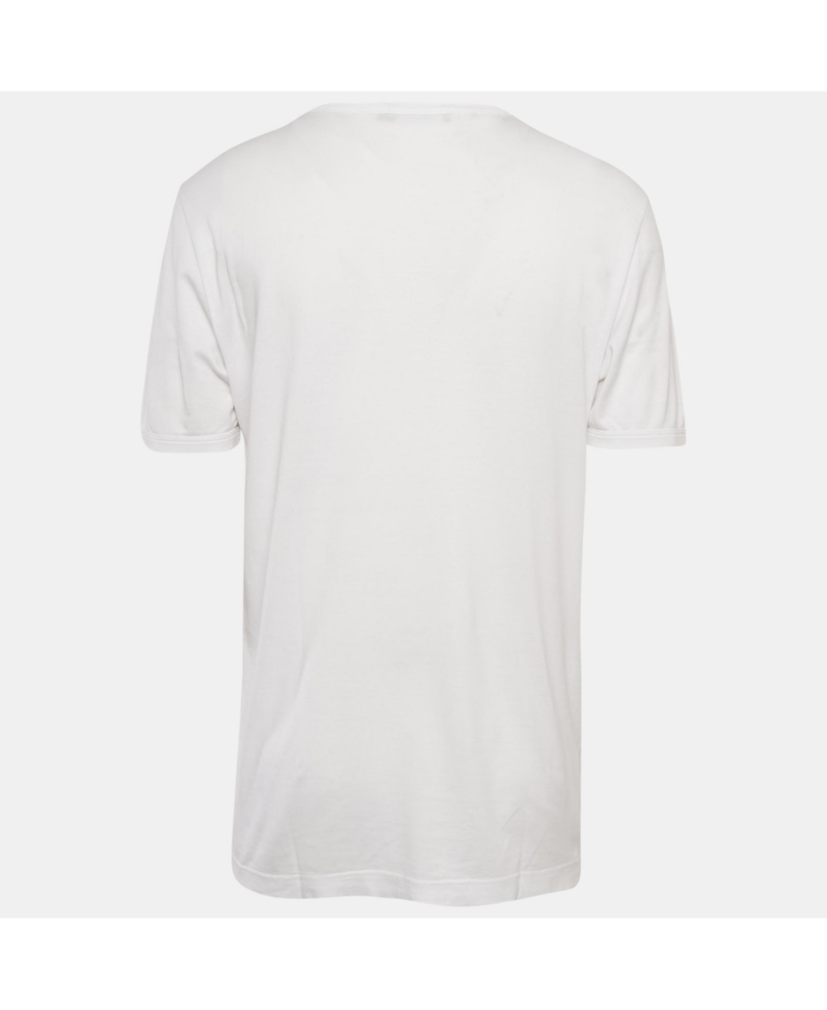 Pre-Owned Dolce & Gabbana Men's White Jersey Crewneck T-Shirt