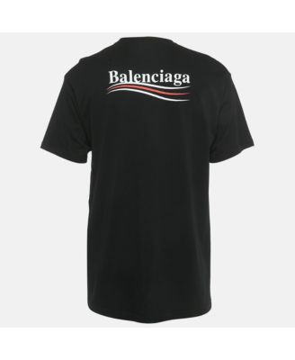 Men's Black Logo Print Cotton Crewneck T-Shirt