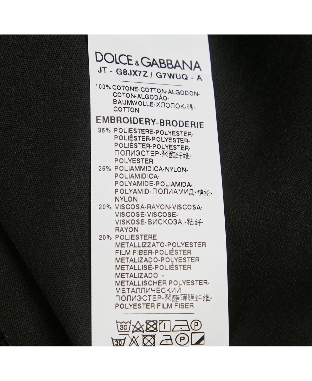 Pre-Owned Dolce & Gabbana Men's Black Crown Embroidered Jersey T-Shirt