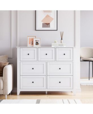 7 Drawers Dresser for Bedroom, Farmhouse Wood Dressers & Chest of Drawers for Clothes