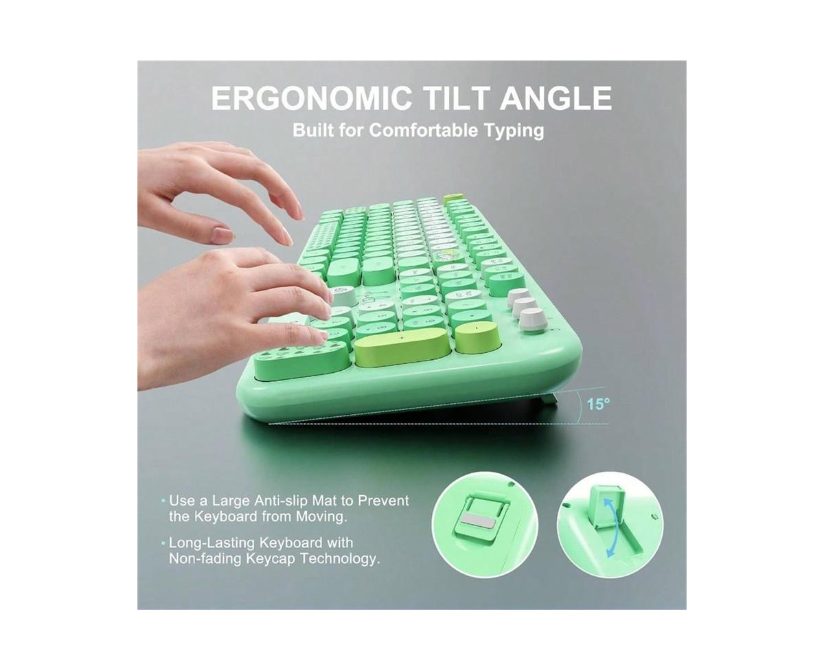 Risokeys Colorful Round Keycap 2.4G Wireless Keyboard & Mouse Combo