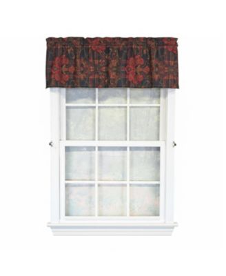 100% Cotton High Quality Espadas Tailored Window Valance with 1.5" Rod Pocket 50" W X 12" L Burgundy