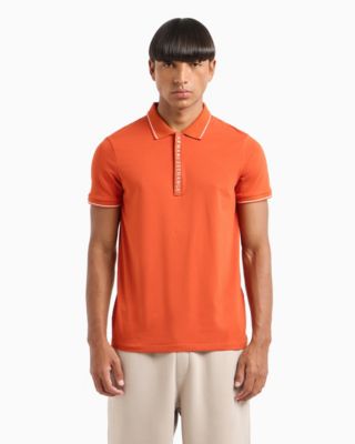 Men's Short Sleeve Logo Placket Polo Shirt