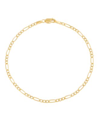 Italian Gold - Figaro Chain Bracelet in 14K Yellow Gold