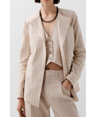Women's Stripes Check Blazer