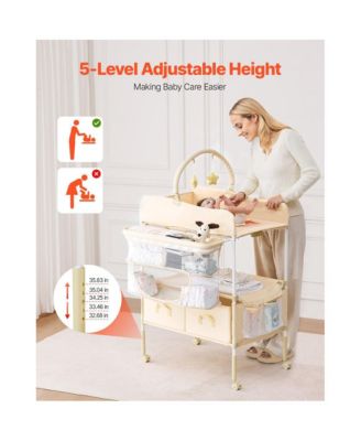 Foldable Baby Diaper Changing Station with Storage Drawers
