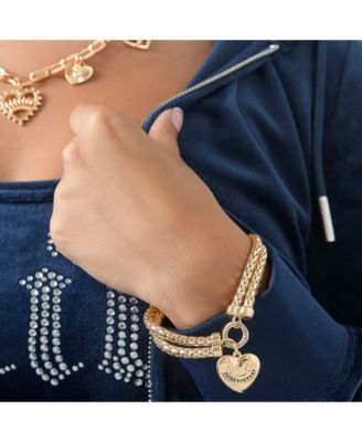 Layered Heart Bracelet - Gold Tone