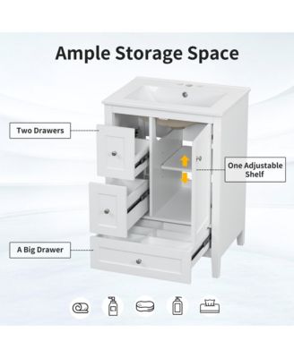 Bathroom Vanity with Adjustable Shelf and Removable Dividers