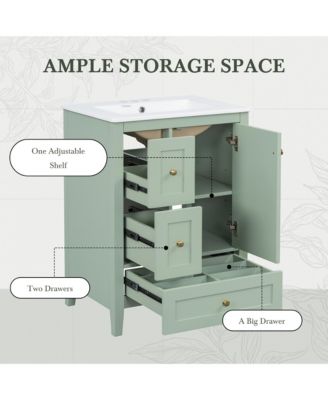 Bathroom Vanity with Adjustable Shelf and Removable Dividers