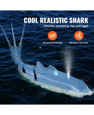 Remote Control Shark Toy, 2.4GHz Realistic RC Shark with Lights, Spray & 2 Batteries for Pool or Bath, Fun Toy for Kids 6