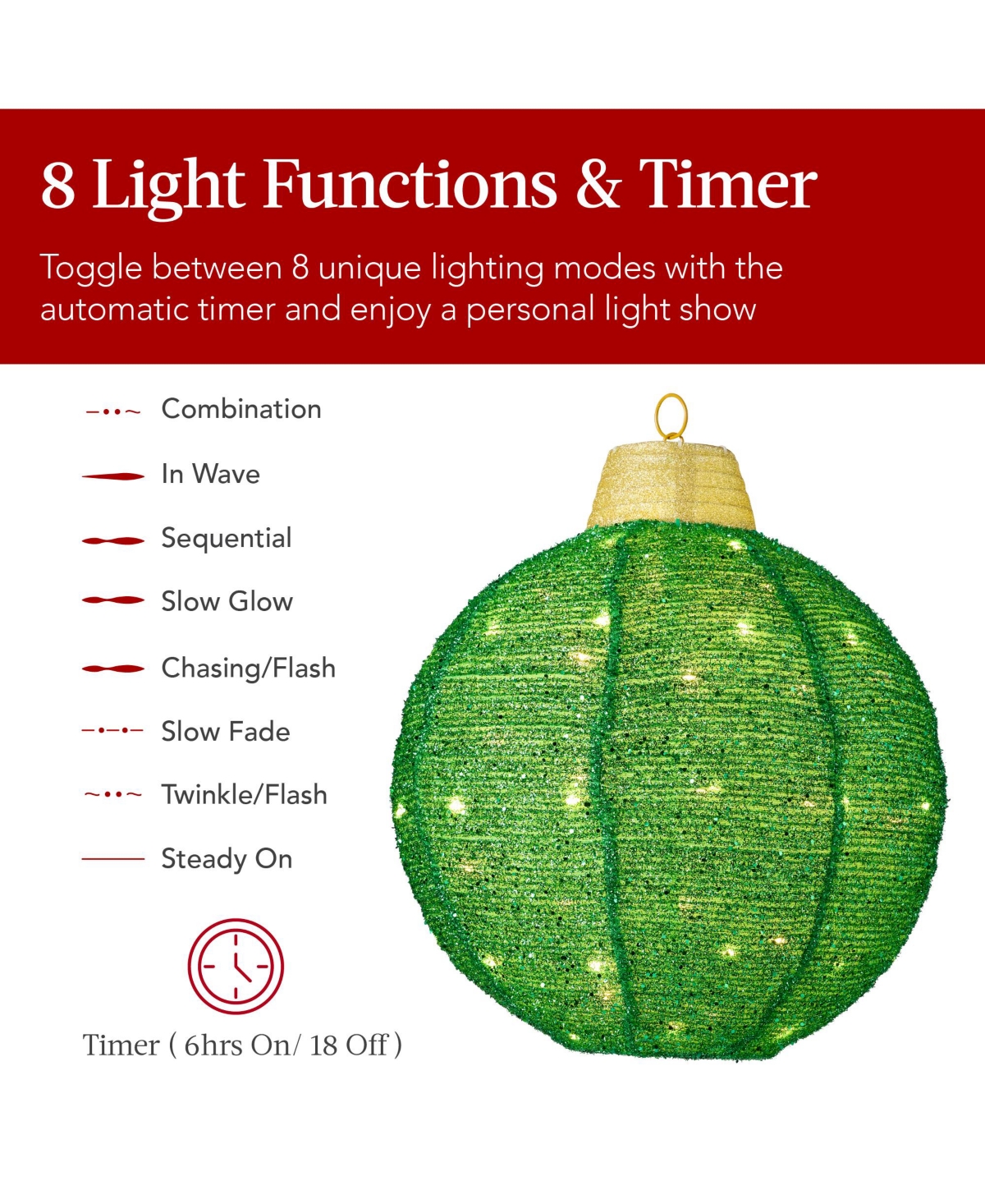 Best Choice Products 3-Piece Hanging Pop-Up Outdoor Christmas Ornaments, Led Lights, 8 Light Functions