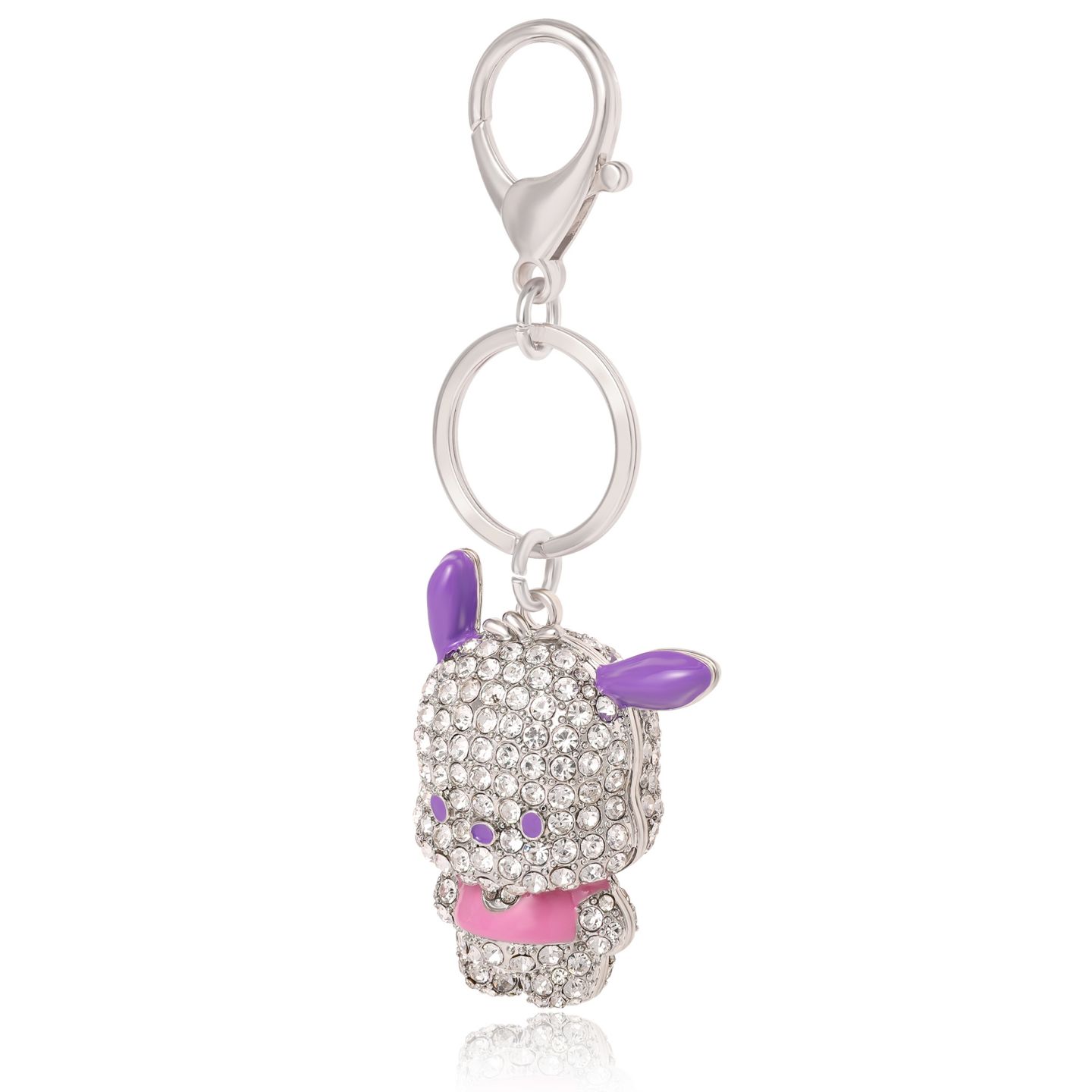 Брелок Hello Kitty Pochacco Pave Keychain Bag Charm - Officially Licensed Sanrio, цвет: Серебряный — фото 7
