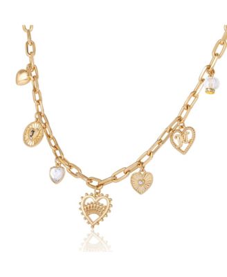Heart Juicy Logo Charm Necklace - 18+2''