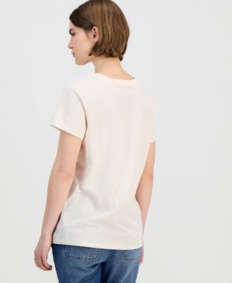 Juniors' Floral Embroidered Graphic T-Shirt