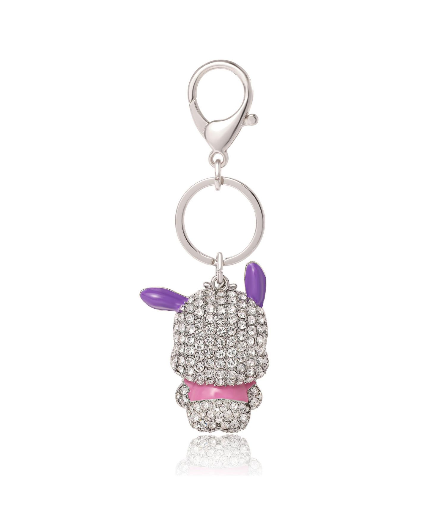 Брелок Hello Kitty Pochacco Pave Keychain Bag Charm - Officially Licensed Sanrio, цвет: Серебряный — фото 8