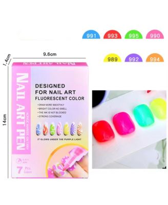 7 Colors Fluorescent Acrylic Paint Pens, Nail Graffiti Pen Waterproof and Quick-Drying for DIY Art Creation