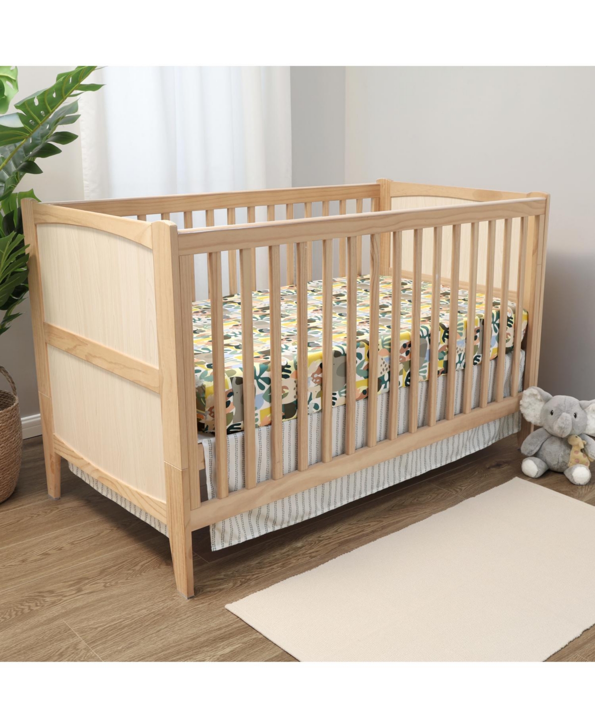 The Peanutshell Crib Bedding Set for Baby Boys and Girls, Safari Puzzle, 3 Pieces