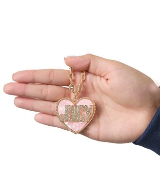  JUICY  Heart Pendant Necklace, Gold Tone with Pink MOP