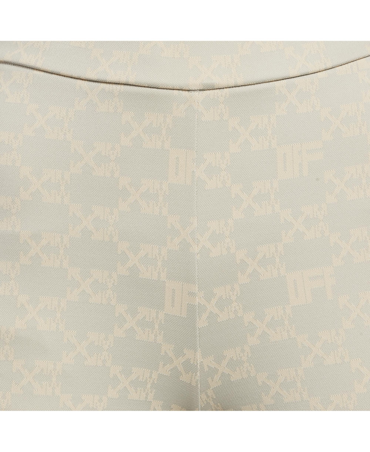 Pre-Owned Off-White Women's Neutral Cream Monogram Jersey Slit Detail Leggings
