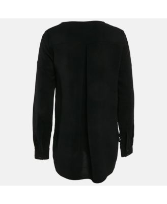 Women's Black Crepe High-Low Blouse