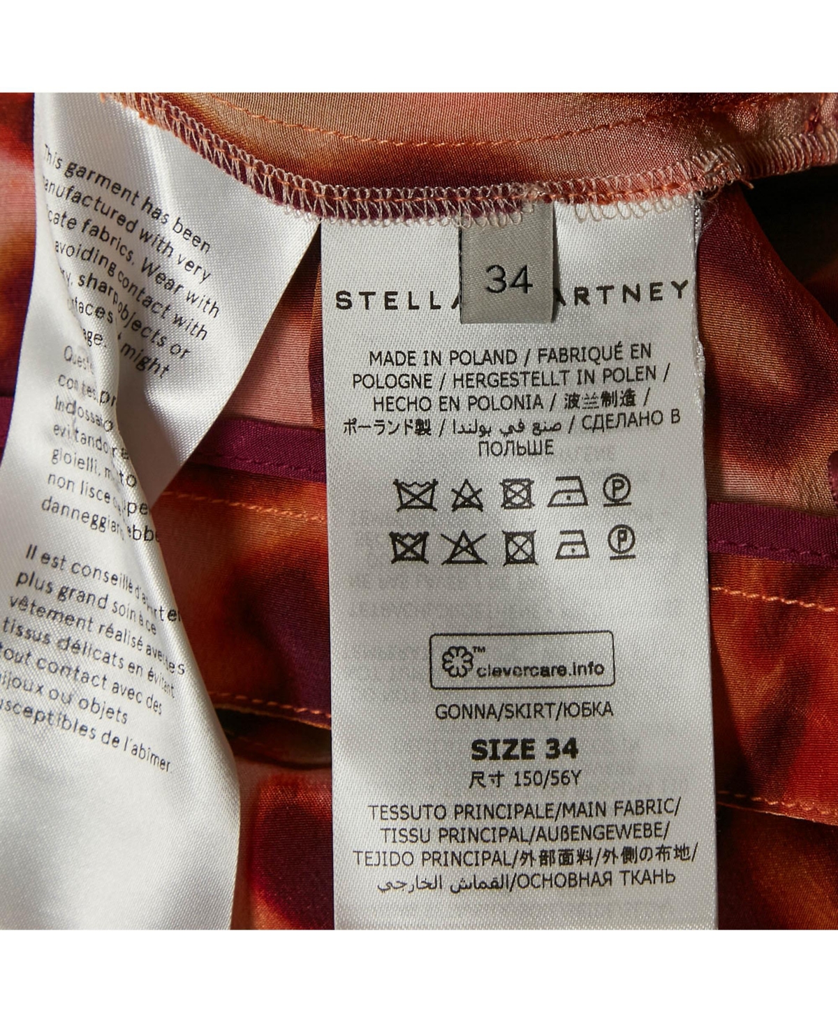 Pre-Owned Stella Mccartney Women's Pink/brown Leopard Print Silk Midi Skirt