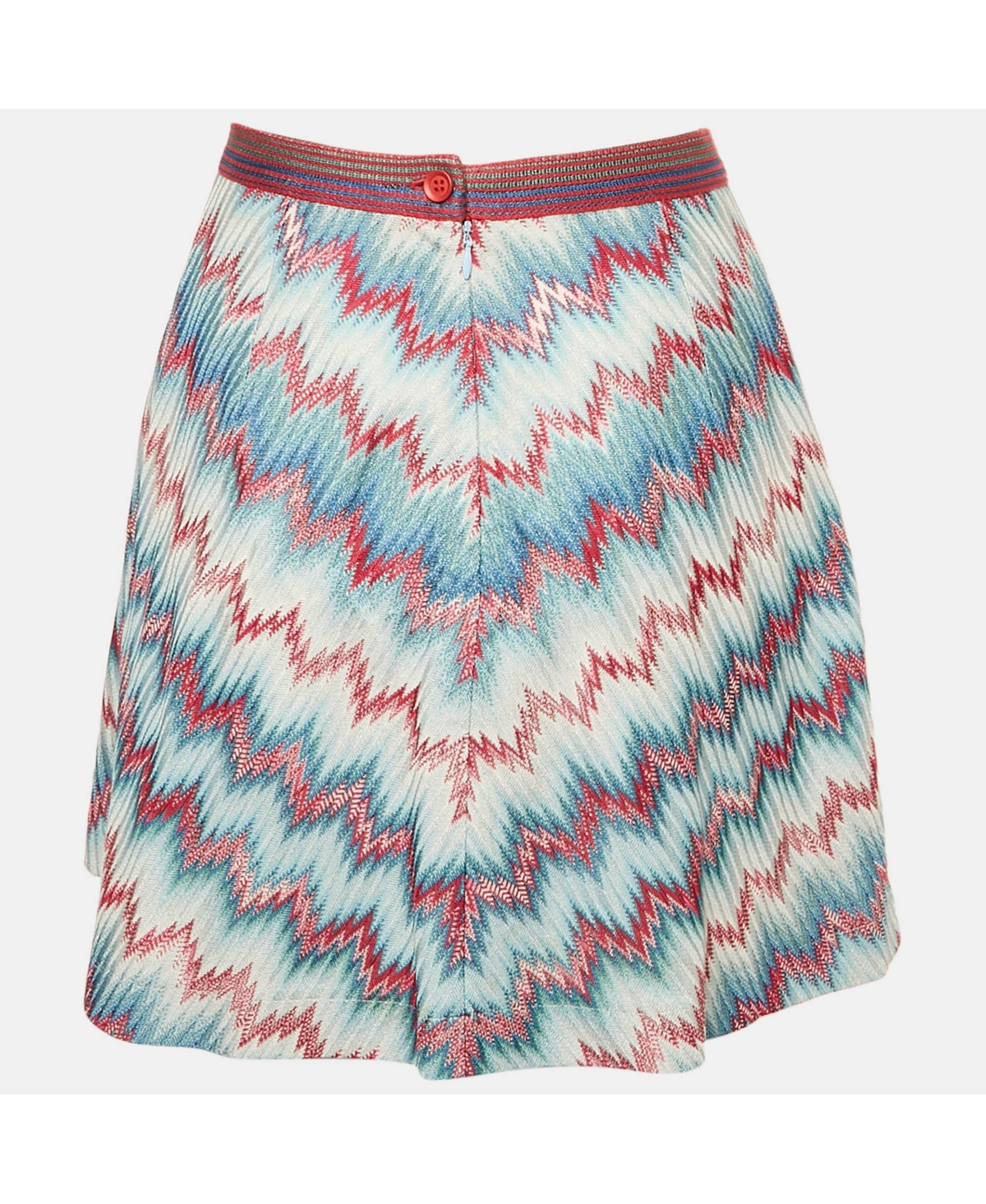 Pre-Owned Missoni Women's Blue Chevron Pattern Knit Mini Skirt