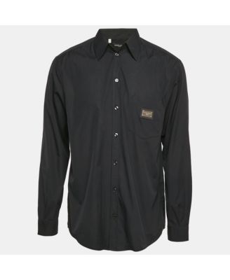 Men's Black Cotton Long Sleeve Shirt