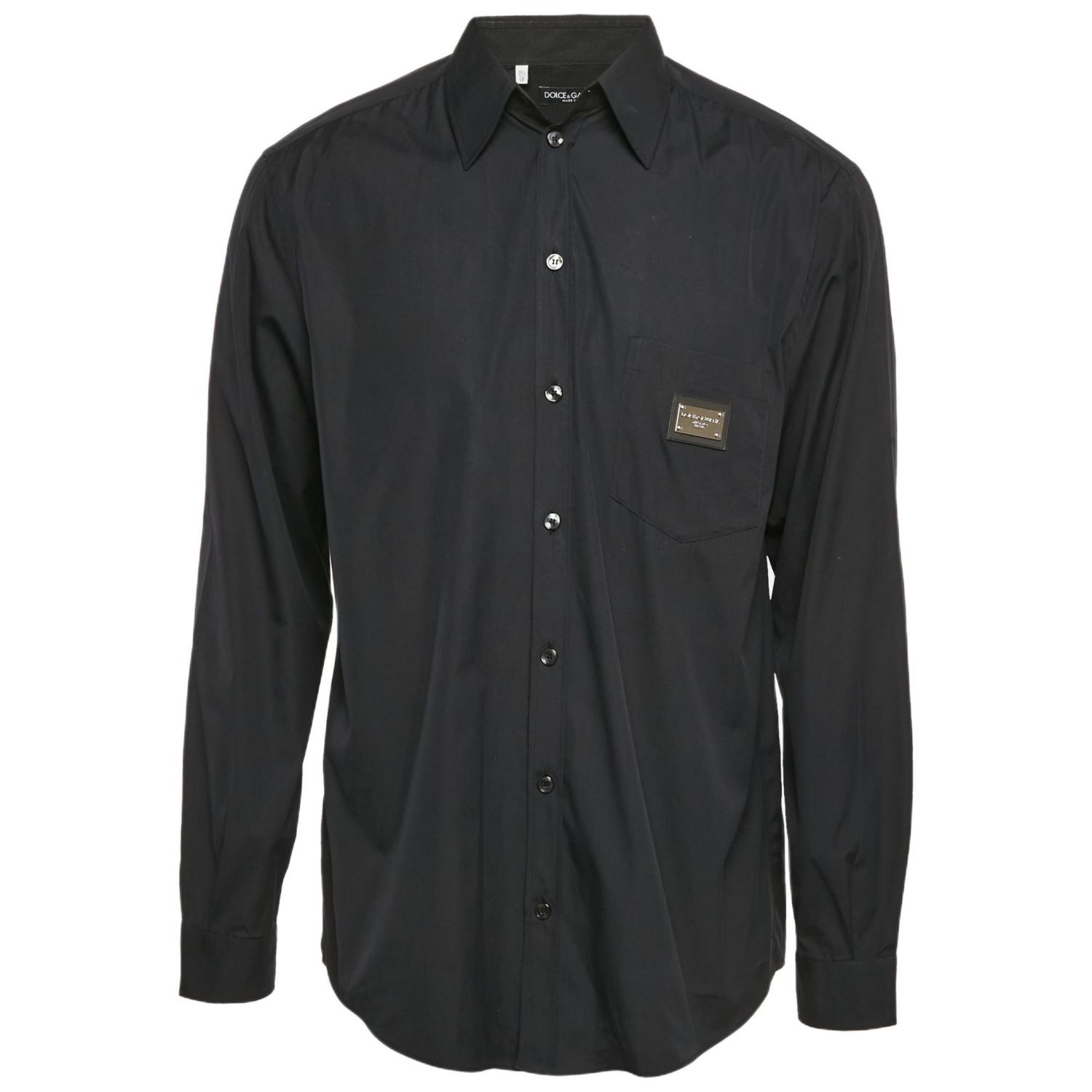 Men's Black Cotton Long Sleeve Shirt