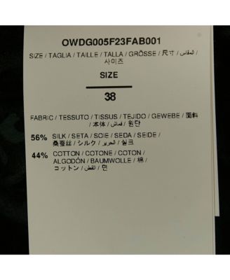 Women's Black Logo Jacquard Cotton & Silk Asymmetric Shirt Dress