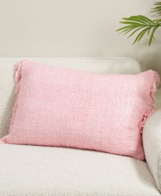 Fringe Poly Filled Decorative Pillow, 16" x 24"