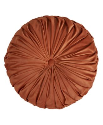 Round Velvet Pintucked Poly Filled 2-Pc. Decorative Pillow, 14" x 14"