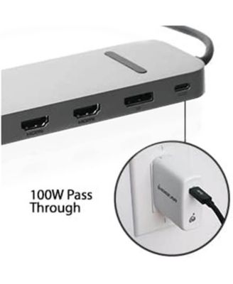 13-Port USB-C Triple Display 4K Docking Station HD Slim Multi-Port Adapter – Gray