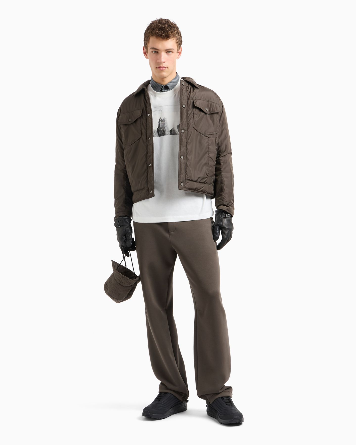 Мужская футболка A|X Armani Exchange Short Sleeve Crewneck Building Graphic, цвет: Молочный белый — фото 2