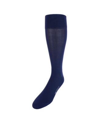 Men's Jasper Mercerized Cotton Ribbed Mid-Calf Solid Color Socks